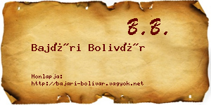 Bajári Bolivár névjegykártya